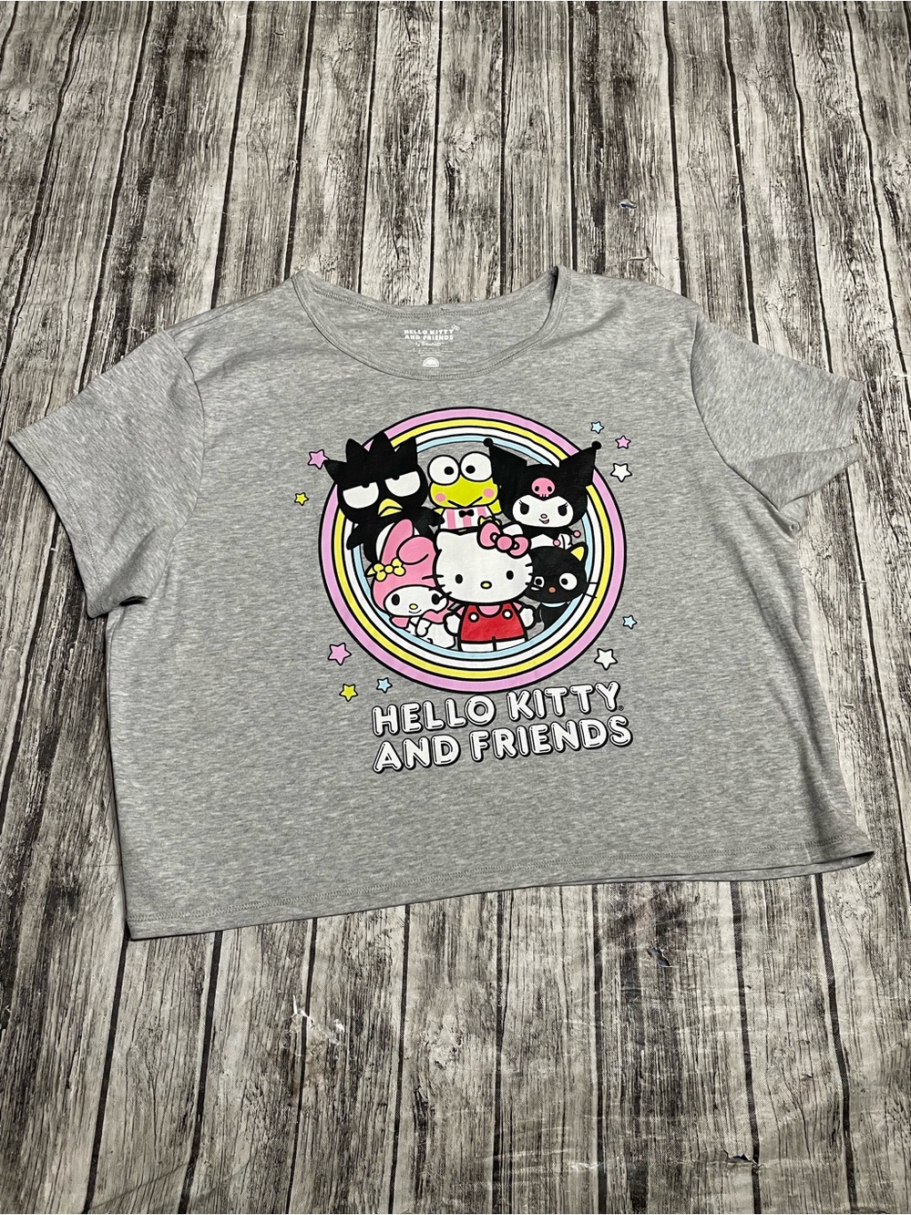 Ladies 2XL Sanrio Hello Kitty & Friends Cropped Graphic Shirt Like New!